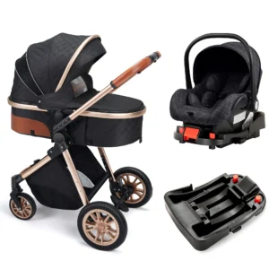 BCHILDHOOD Elite 3-in-1 Travel System: Reversible Seat Pram & Stroller for Newborns to 36 Months