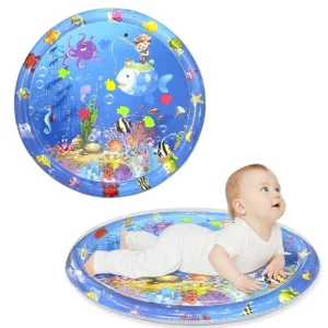 1pc 93cm/36.61inch Round Inflatable PVC Baby Playing Water Mat Fishing Themed Toddler Pad Early Education Activity Toys Cushion